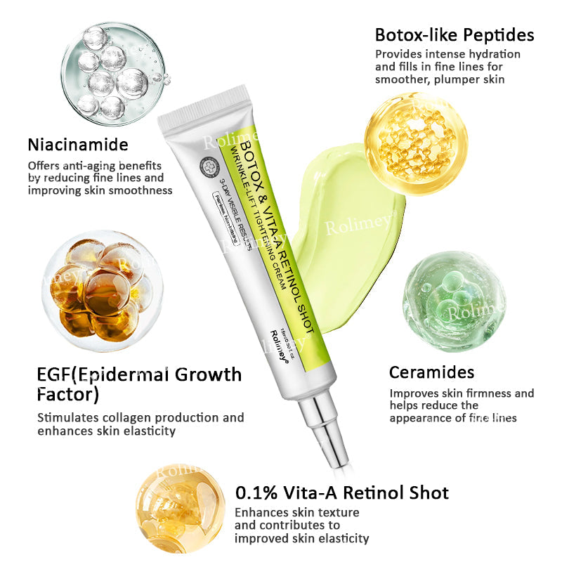 🇦🇺Made and shipped from Australia 🤍Rolimey® Botox & Vita-A Retinol Shot Wrinkle-Lift Tightening cream - Last Day Promotion 70% OFF