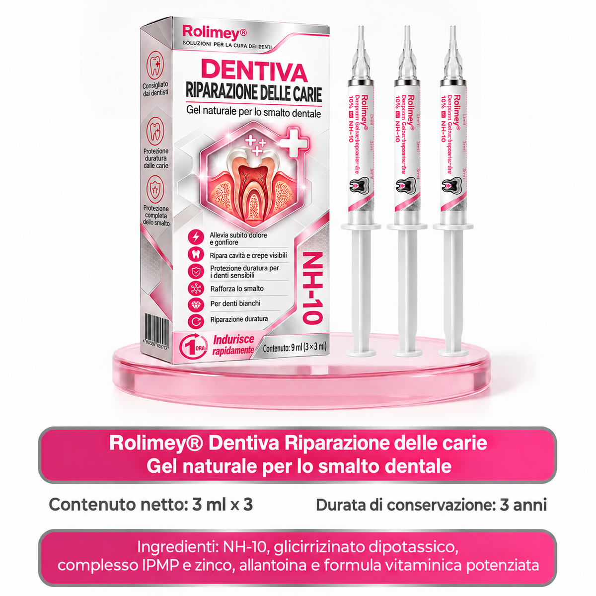 🧑‍⚕️ Rolimey® DenPerm – Gel remineralizzante per smalto e carie