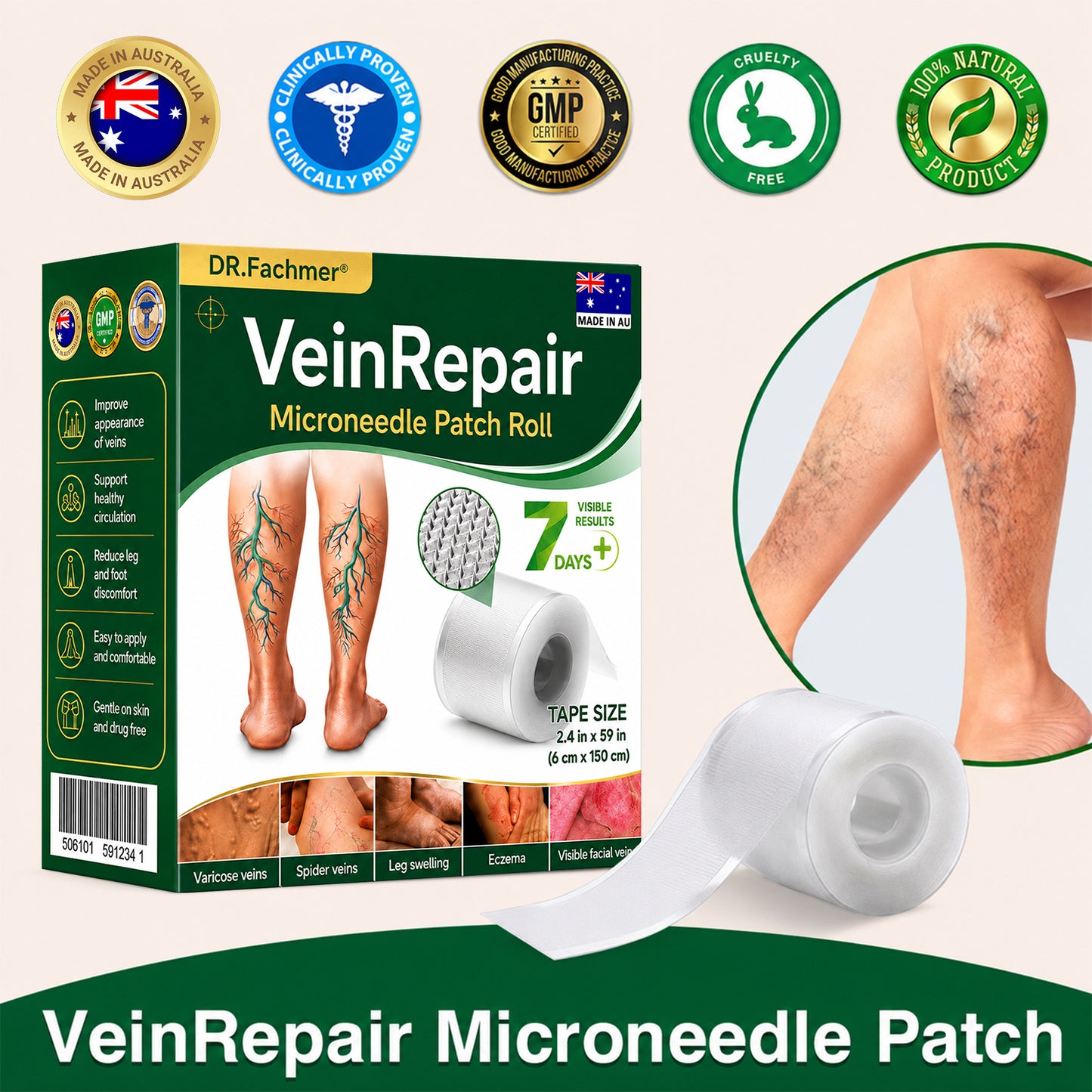 🇦🇺🩵✅DR.Fachmer® Vein Ease Microneedle Care Patch(For Spider Veins, Varicose Veins, Swelling & Leg Fatigue) - Last Day Promotion 50% OFF