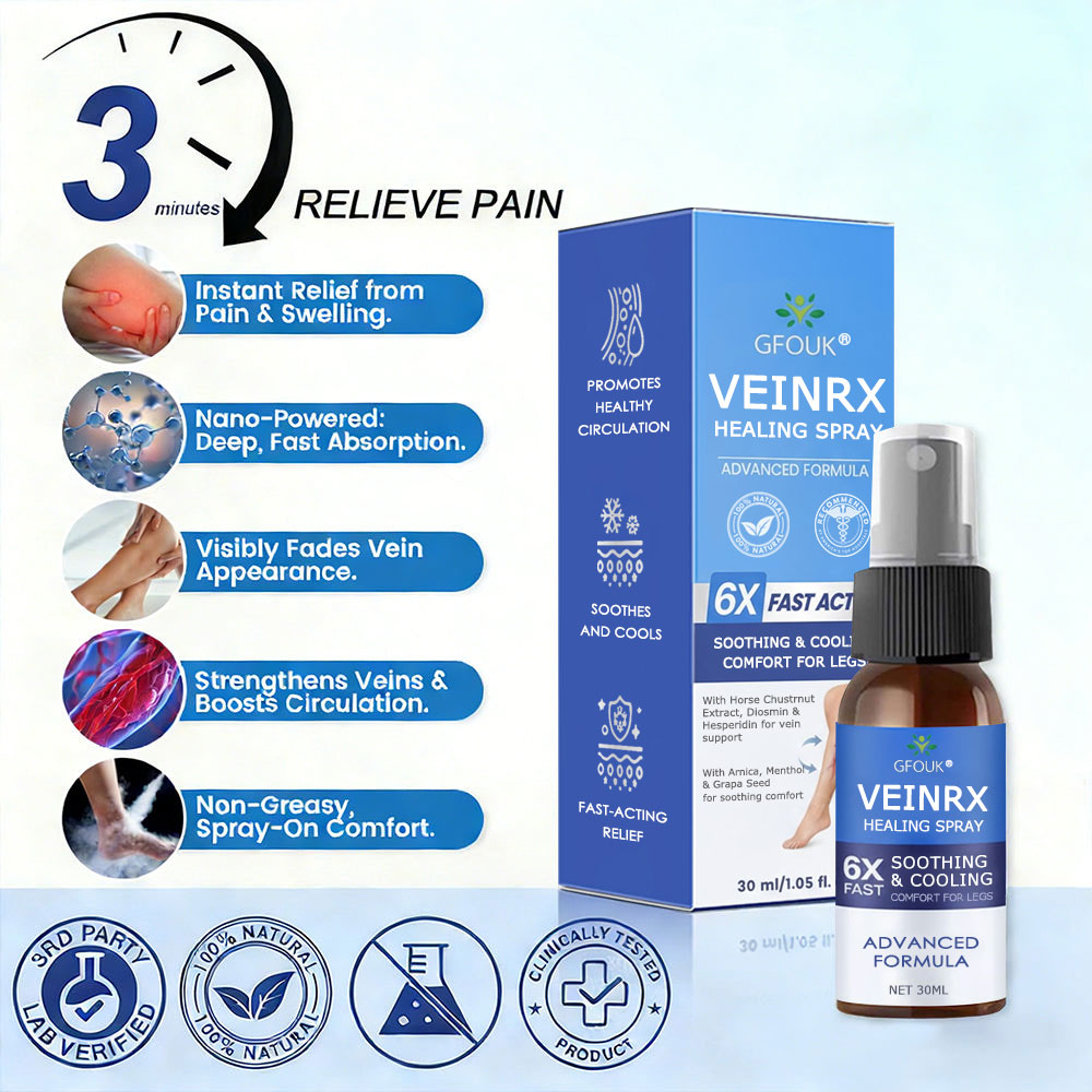 🇦🇺⌛✅🌿𝙂𝙁𝙊𝙐𝙆® VEINRX Healing Spray (Designed for Varicose veins, Spider veins, Deep vein Thrombosis, Chronic venous insufficiency, Venous ulcers, Thrombophlebitis and other venous issues)