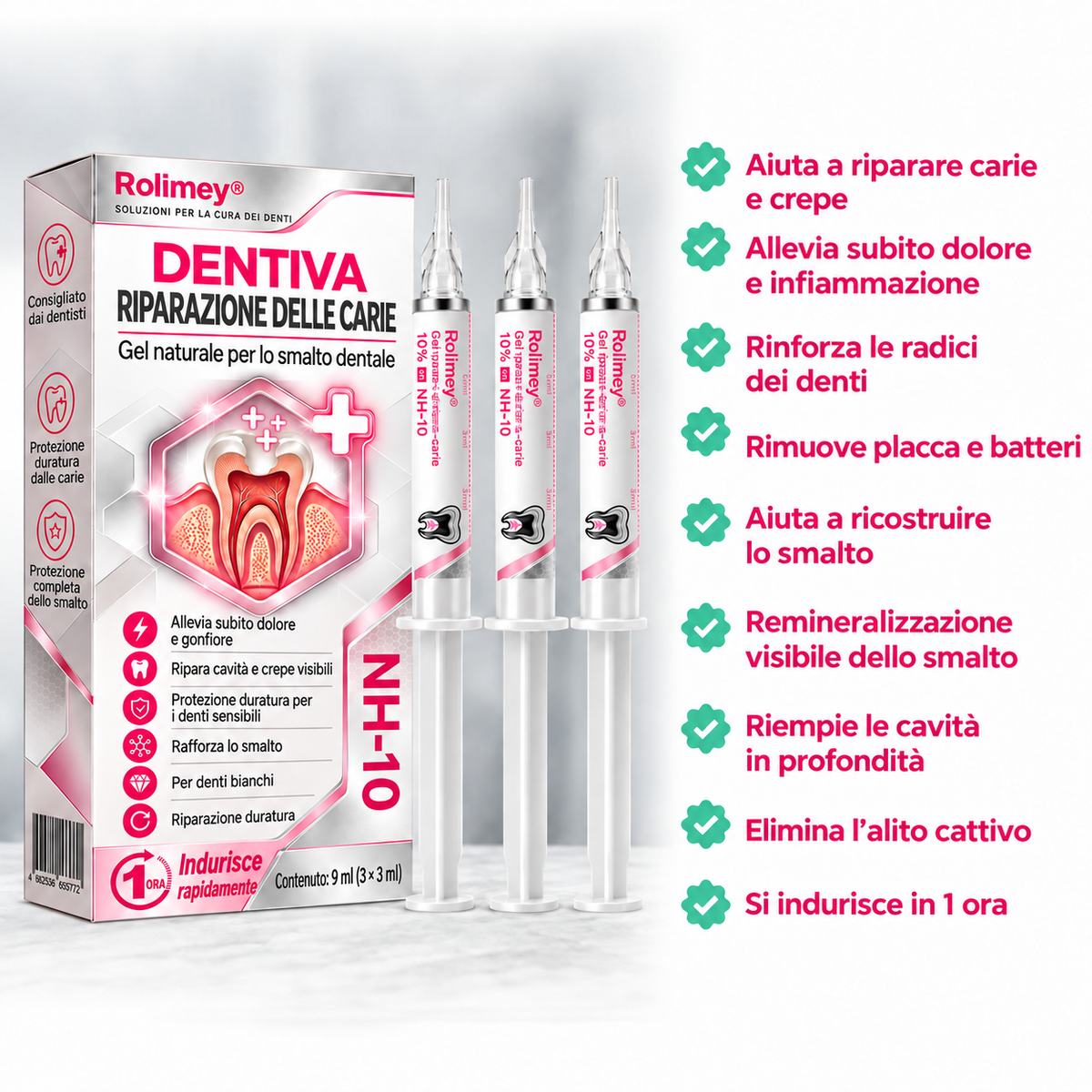 🧑‍⚕️ Rolimey® DenPerm – Gel remineralizzante per smalto e carie