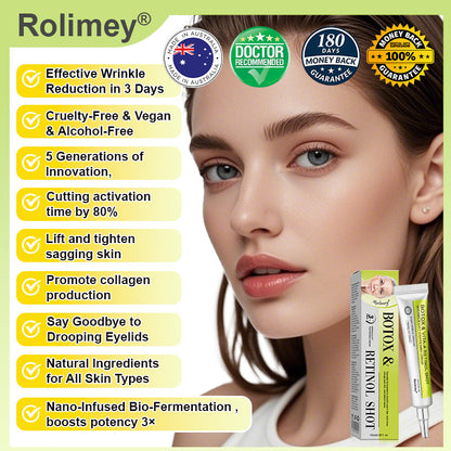 🇦🇺Made and shipped from Australia 🤍Rolimey® Botox & Vita-A Retinol Shot Wrinkle-Lift Tightening cream - Last Day Promotion 70% OFF