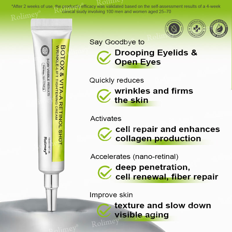 🇦🇺Made and shipped from Australia 🤍Rolimey® Botox & Vita-A Retinol Shot Wrinkle-Lift Tightening cream - Last Day Promotion 70% OFF