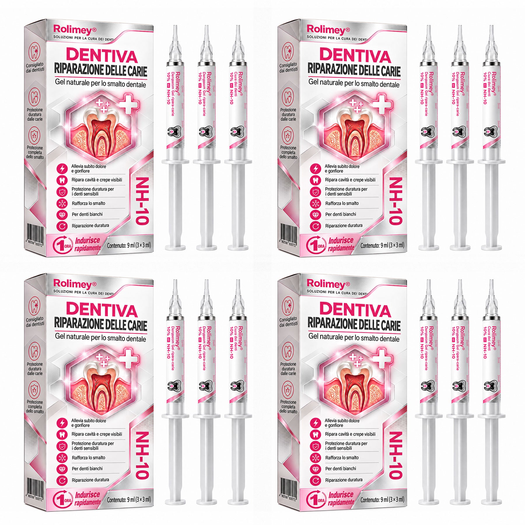4 confezioni 🪥 Cura completa dello smalto